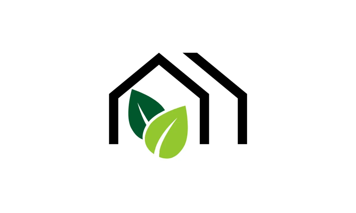 Bildmarke von Home&Green Service: ein Hausdach über zwei Blättern